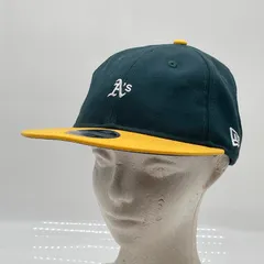 KO3969□NEW ERA キャップ 9FIFTY MLB オークランド アスレチックス バイカラー ウール 小さめロゴ