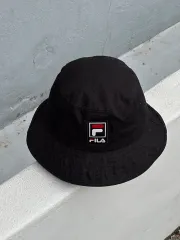 M FILA フィラ ロゴ ブラック バケットハット 帽子