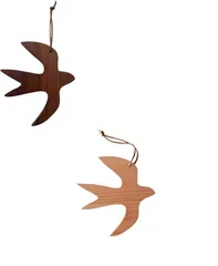 SESHIS つばめ オーナメント コースター 壁掛け インテリア オブジェ (小サイズ2個セット,  ワンサイズ)