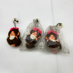 05w19769 レトロおもちゃ　おリボン付き モンチッチ　3体セット  【中古品】