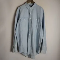 00S POLO by Ralph Lauren ポロバイラルフローレン DUNGAREE WORK SHIRT ダンガリー ワーク シャツ 青 XL 1476Q★4