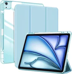 ProCase iPad Air 13 ケース M4 2026 / M3 2025 / M2 2024 ペン収納 iPad Pro 12.9 6世代/5世代/4世代/3世代通用 Pencil Pro/USB-C対応 自動ウェイク/スリープ -ブルー