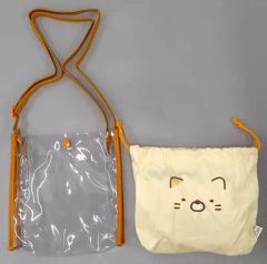 [중고] 가방 고양이 페이스 클리어 가방 & 건착 세트 [스미코구라시]