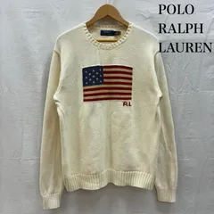 ポロラルフローレン RL 星条旗 コットン クルーネック ニット セーター メンズ M ISItems【USED】【古着】【中古】50155757