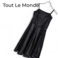 Tout Le Monde トゥレモンド レディース キャミソール ワンピース ドレス 2 M ブラック 黒 刺繍 日本製 ロートレアモン LAUTREAMONT 綺麗め 上品 パーティー 結婚式 二次会 オケージョン フォーマル 377KJ
