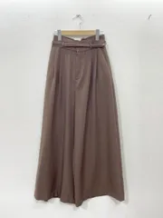 nano universe ナノユニバース ツータック ワイド スラックス パンツ size36/S相当/茶 ■■レディース