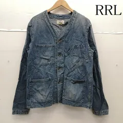 ダブルアールエル ノーカラー デニム インディゴ エンジニア ジャケット メンズ S ISItems【USED】【古着】【中古】50155959のサムネイル