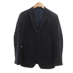 コムサメン COMME CA MEN テーラードジャケット S 紺 ネイビー シングル ストライプ柄 長袖 /NU ■ECF003