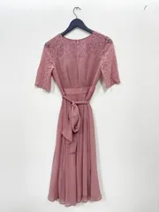 美品 PROPORTION プロポーション ボディドレッシング 半袖 レース ワンピース size3/M-L相当/ピンク ■◆レディース