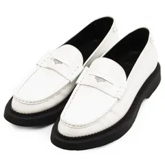 【美品】SAINT LAURENT PARIS サンローランパリ テディペニーローファー サイズ 42 メンズ 2021AW 24メタルコイン レザー チャンキーソール 厚底 スリッポン シューズ 革靴 ホワイト ブラック 黒 白 イタリア製のサムネイル