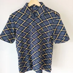 【PEARLY GATES パーリーゲイツ】メンズ ポロシャツ サイズ2 チェック柄 グレー×黄×白