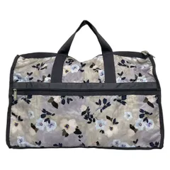 LESPORTSAC(レスポートサック) ボストンバッグ - ライトグレー×ダークグレー×マルチ 花柄/本体ロックなし