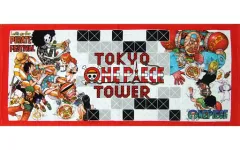 【中古】タオル・手ぬぐい 集合(麦わらの一味) フェイスタオル レッドAH4 「ワンピース」 麦わらストア 東京ワンピースタワー店限定