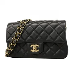 ★SALE【6cc3195】シャネル ショルダーバッグ ミニマトラッセ ラムスキン ブラック ゴールド金具【中古】レディース