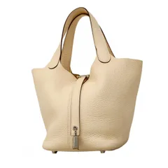 ★SALE【6cc3295】エルメス ハンドバッグ ピコタンロックPM トリヨンクレマンス ヴァニラ シルバー金具 W刻印【中古】レディース