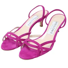 NEBULONI E ネブローニ サンダル ピンク サイズ:37(24.0cm) / 24春夏 バックストラップ ノット サンダル / ヒール スエード レザー / イタリア製 シューズ 靴【レディース】【中古】