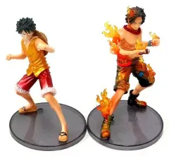 【中古】食玩 トレーディングフィギュア モンキー・D・ルフィ＆ポートガス・D・エース 「超ワンピーススタイリング VALANT MATERIAL～マリンフォードの戦い～」 お台場新大陸会場限定