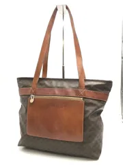 CELINE　セリーヌ　ショルダーバッグ　トートバッグ　マカダム　PVC×レザー　ブラウン系　1348のサムネイル