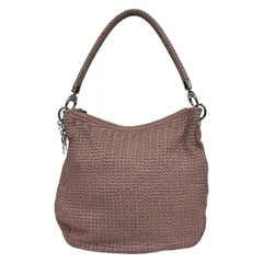 DIOR/ChristianDior(ディオール/クリスチャンディオール) ショルダーバッグ - ライトピンク 編み込み レザー