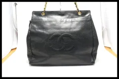 ■CHANEL 2番台 キャビアスキン デカココ GD金具 レザー チェーンショルダーバッグ シャネル ■0319ot242334