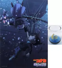 【中古】グッズセット [単品] 江戸川コナン＆灰原哀 グラデーショングラス+A3クリアポスター 「Blu-ray/DVD 劇場版 名探偵コナン 黒鉄の魚影 アニメイト限定セット」 同梱特典