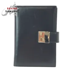 美品 GUCCI グッチ ブラック 黒 シルバー金具 レザー 031 0416 1066 手帳カバー メンズ 600239【中古】