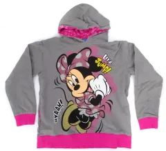 【中古】アウターウェア ミニーマウス LET’S JUMPシリーズ パーカー グレー×ピンク LLサイズ 「ディズニー」 東京ディズニーリゾート限定
