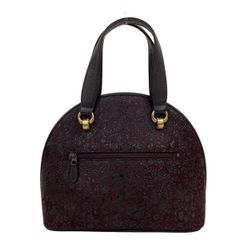 美品】印傳屋ダークパープル ハンドバッグ インデンヤ レディース