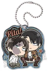 【中古】キーホルダー・マスコット(キャラクター) エレン＆リヴァイ(1) 「ぴた!でふぉめ 進撃の巨人 Season3 アクリルキーホルダーVol.2」