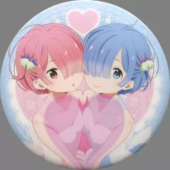 【中古】バッジ・ピンズ(キャラクター) ラム＆レム(アニメイラスト描き下ろしver.) スタンド付きBIG缶バッジ 「Re：ゼロから始める異世界生活 Re：ゼロから始めるラムとレムの誕生日生活2018 in渋谷マルイ」