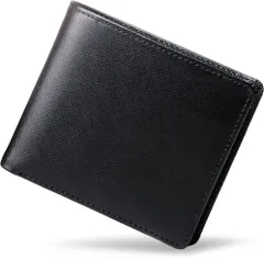 【新品】[東京下町工房] 財布 メンズ 2つ折り【至高の日本製】 大容量 二つ折り サフィアーノレザー カード メンズ たつのレザー 国内生産 父の日 (ブラック) 98be7b69