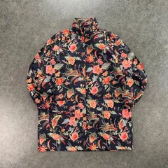 日本製 00s MUNSINGWEAR GRANDSLAM オールド マンシングウェア グランドスラム 七分袖 ジップアップ ジャケット ブルゾン フード内蔵 ボタニカル 花柄 総柄 メンズ Lのサムネイル
