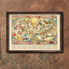 古地図 絵画 金縁 イタリア製 インテリア アンティーク - メルカリ