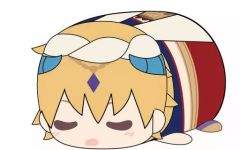 [중고] 봉제인형 마스코트·봉제인형 배지 캐스터/길가메쉬 [Fate/Grand Order - 절대 마수전선 바빌로니아- 뽀토코로마스코트 우타타네 Ver.]
