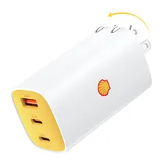 Shell 充電器 65W Type-C 3ポート 急速充電器 GaNIII技術 折りたたみ式プラグ 低温 三台同時充電 PSE認証済 PD3.0/QC4+等規格対応 MacBook/iPad/iPhone17/16/15/14/13/And f7d487eb