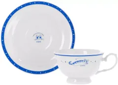 【中古】マグカップ･湯のみ キュルガ モチーフ カップ＆ソーサー 「夜は猫といっしょ」