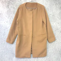 fifth フィフス シャギー ノーカラー コート キャメル Lサイズ ◇〇のサムネイル