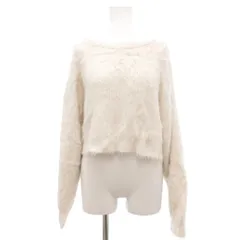 グレイル GRL ショート丈フェザーニットプルオーバー F 白 ホワイト 長袖 シャギーニット クロップド丈 kz119 /NL ■ECF003