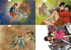 [중고] 클리어 파일 스미와 료우 & 마키무라 카 A4 클리어 파일 제4탄 4장 세트 [시티 헌터]