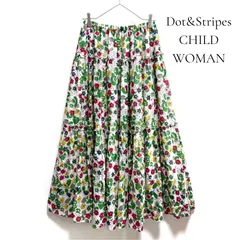 Dot&Stripes CHILD WOMAN 花柄 ティアード ロング フレアスカート 総柄 コットン 日本製 フラワー ドットアンドストライプス チャイルドウーマンのサムネイル