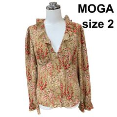 MOGA チューリッププリントブラウス サイズ2 美麗品 大人お洒落 - メルカリ