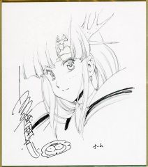 手描きイラスト 299】ファンアートアナログ原画中色紙「ブラック