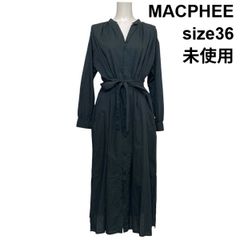 MACPHEE バンドカラーシャツワンピース フレンチスリーブ 日本製 