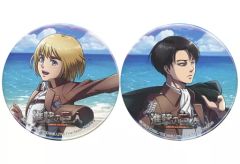 [Used] Badges and Pins Armin Arlert&Levi Ackerman Large can badge set of 2 Attack Titan The Final Season x Karaoke no Tetsujin