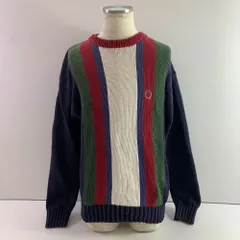 04w6363▽※【中古】TOMMY HILFIGER トミーヒルフィガー 90's ヴィンテージ マルチストライプ コットンニットセーター Mサイズ【八王子店】