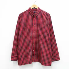 XL/古着 バンヒューセン 長袖 シャツ メンズ 90年代 90s ボタンダウン 赤他 チェック 26mar04