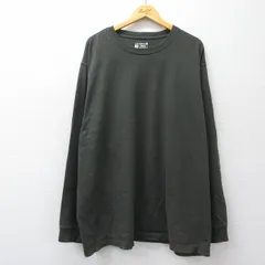XL/古着 カーハート 長袖 Tシャツ メンズ ビッグロゴ 大きいサイズ ロング丈 コットン クルーネック 濃緑系 26mar04