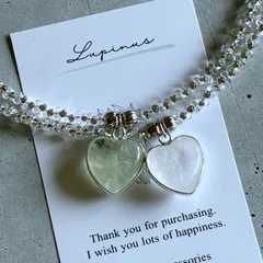 【天然石チャームのビーズネックレス】天然石ネックレス ファルファーレ フローライト クリスタル