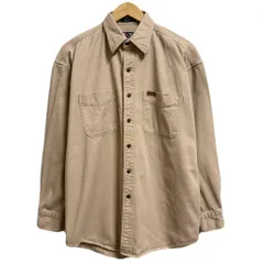 CHAPS チャップス RALPH LAUREN  ラルフローレン ワークシャツ コットンシャツ ポケット付き 厚手長袖シャツ ベージュ Mサイズ No.L882
