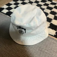 STUSSY バケットハット 白 L/XL